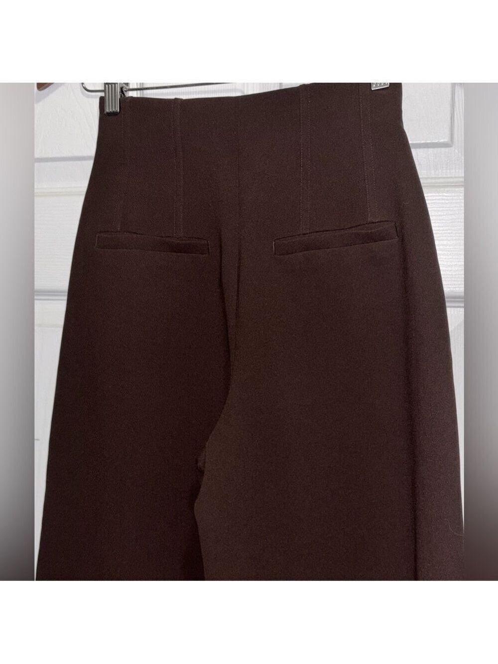 Aritzia BABATON 1-01 Cady Pant Brown Zipper Front Corset Waist Wide Leg Size 0 - Picture 8 of 11